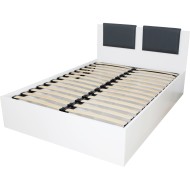 Pat Laguna 1400x2000 cu somiera rabatabila alb cu gri Pat Laguna 1400x2000 cu somiera rabatabila alb cu gri